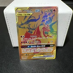 Pokemon TCG Reshiram & Charizard GX SM247 Holo Card Near Mint Condition - Image 1