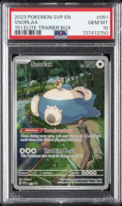 2023 POKEMON SVP EN-SV BLACK STAR PROMO 151 ELITE TRAINER BOX SNORLAX PSA 10 - Image 1