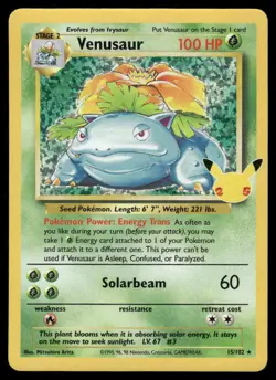 VENUSAUR 15/102 CELEBRATIONS: CLASSIC COLLECTION POKEMON HOLO NM - Image 2