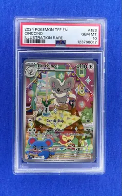 2024 Pokemon TEF en Cinccino Illustration Rare #183 PSA 10 Gem Mint - Image 1