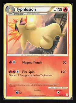 Typhlosion Rare Pokemon HeartGold SoulSilver 32/123 LP - Image 1