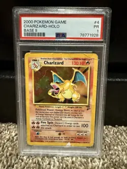 Pokemon TCG Charizard Holo Rare Base Set 2 4/130 PSA 1 2000 English - Image 1