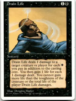 MTG Drain Life C Fourth Edition 16 LP - Image 1