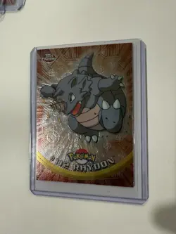 2000 TOPPS Chrome Pokemon Rhydon #112 Animation Series 2 HOLO FOIL BLUE LOGO - Image 1
