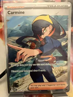 Pokemon TCG Twilight Masquerade Trainer Carmine Full Art 204/167 - Image 1