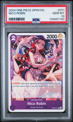 PSA 10 ONE PIECE EMPERORS IN THE NEW WORLD #071 NICO ROBIN OP09 071 POP 6 - Image 1