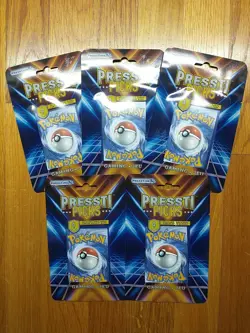 Presstine Picks Pokemon 4 Card Unopened Packs. Holo And Rare Cards! Quantity 5!! - Image 1