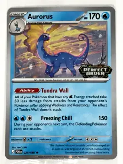 2 Pokemon Perfect Order Promo Holo Card Aurorus 024/088 Sealed Pack Stamped - Image 2
