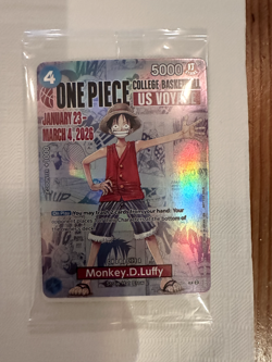 Monkey.D.Luffy One Piece College Basketball US Voyage Card Mint - Image 1
