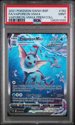 Pokemon Vaporeon VMAX SWSH182 Black Star Promo -PSA 9 - Image 1