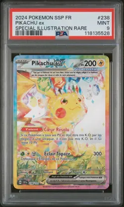 🇫🇷 PIKACHU EX ALTERNATIVE PSA 9 - ETINCELLES DEFERLANTES 238/191 Pokemon 🇫🇷 - Image 2