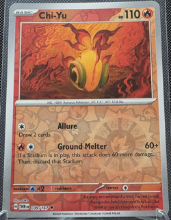 Chi-Yu 039/167 Reverse Holo Twilight Masquerade TWM NM/M Pokemon TCG - Image 1