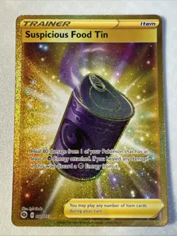 Pokemon TCG Suspicious Food Tin 80/73 Secret Rare Holo Champion's Path - Image 1