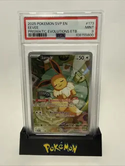 Pokemon Eevee TCG 173 Holo Promo Prismatic Evolutions ETB, PSA 9 - Image 1