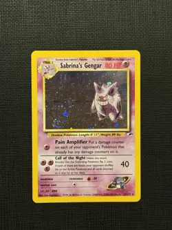 2000 Pokemon Gym Heroes Sabrina's Gengar Holo #14/132 Swirl - Image 1