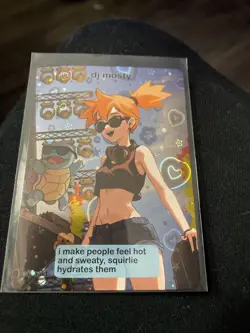 dj musty (Misty) - Heart Holo Pokiebubies Rocketbubies Fan Art- Pokemon - Image 1