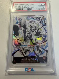 2025 One Piece CCG English ST 21-001 Monkey D Luffy PSA 10 Gem Mt Alternate Art - Image 3