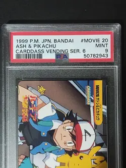 PSA 9 Ash & Pikachu #Movie 20 Pokemon Carddass Anime Vending Series 6 Card 1999 - Image 3