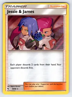 Jessie & James 58/68 2019 S&M Hidden Fates Pokemon Card Holo Rare Trainer - Nm - Image 1