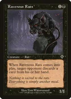 Magic the Gathering (mtg): INV: Ravenous Rats (x 4) - Image 1