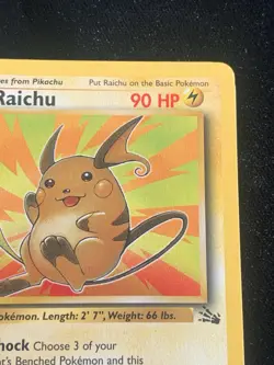 Vintage Pokemon TCG Fossil RAICHU #29/62 Non-Holo Unlimited Rare NM/LP - Image 2