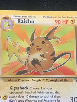Vintage Pokemon TCG Fossil RAICHU #29/62 Non-Holo Unlimited Rare NM/LP - Image 3