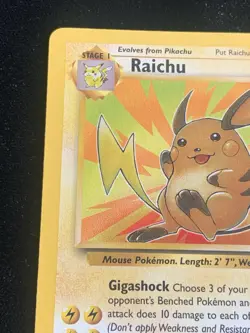 Vintage Pokemon TCG Fossil RAICHU #29/62 Non-Holo Unlimited Rare NM/LP - Image 4