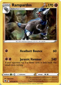 RAMPARDOS 077/189 HOLO R ASTRAL RADIANCE POKEMON HOLO MP - Image 1