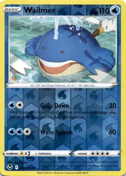 WAILMER 037/195 C SILVER TEMPEST POKEMON REVERSE HOLO MP - Image 1