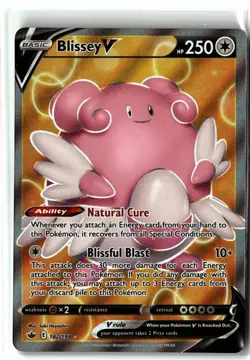 Blissey V ⭐ 182/198 Holo Ultra Rare Chilling Reign 2021 Pokemon NM - Image 1