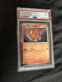 Pokemon 2023 Black Star Promo 151 Poster Collection Charmander 047 PSA 9 - Image 1