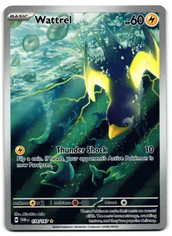 Wattrel 178/167 - 🌊 Twilight Masquerade Illustration Rare Pokemon TCG 🖤 - LP - Image 1