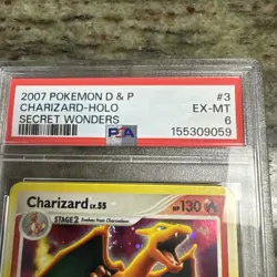 2007 Pokemon Diamond & Pearl Secret Wonders 3 Charizard Holo PSA 6 1642 - SWIRL - Image 2