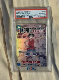 2026 ONE PIECE PROMOS COLLEGE BASKETBALL : US VOYAGE MONKEY D. LUFFY PSA 10 - Image 1