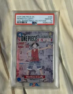 2026 ONE PIECE PROMOS COLLEGE BASKETBALL : US VOYAGE MONKEY D. LUFFY PSA 10 - Image 1