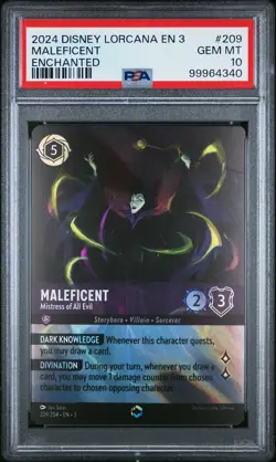 DISNEY LORCANA EN 3-INTO THE INKLANDS MALEFICENT - MISTRESS OF ALL EVIL PSA 10 - Image 1