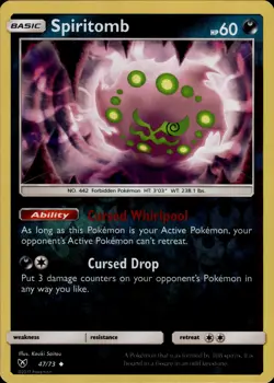 Pokemon TCG Reverse Holo Card Spiritomb Shining Legends 47/73 - Image 1