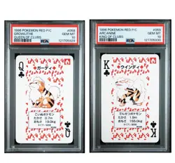 1996 POKEMON RED VERSION PLAYING CARDS 058 GROWLITHE 059 ARCANINE PSA10 set - Image 1