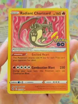 Pokemon Radiant Charizard Radiant Rare Holo 011/078 Pokemon GO 160 HP Card - Image 1