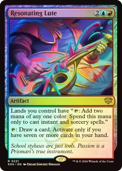 NM Foil Resonating Lute, MTG, Secrets of Strixhaven, Magic the Gathering, 221 - Image 1