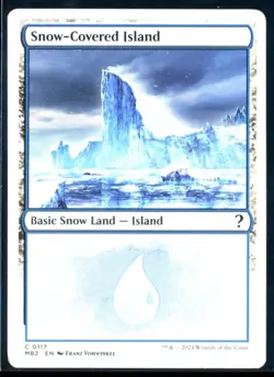 MtG MB2 Snow-Covered Island #117 White Border Non-Foil - Image 1