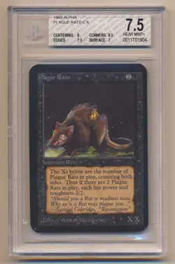 BGS 7.5 MTG Magic the Gathering Alpha Plague Rats NEAR MINT Condition! - Image 1