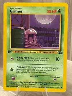 Pokemon - Grimer [1999 Wizards] #48/62 Common 1st Edition (NM-MT) - Fossil Set - Image 1