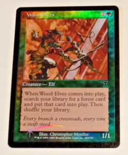 MTG Wood Elves 7th Edition Foil 2001 LP - Image 1