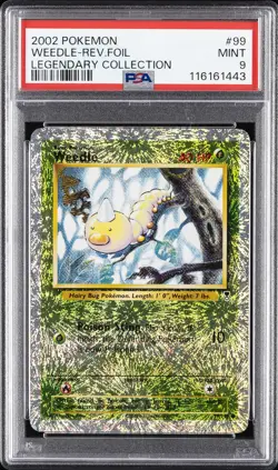 2002 POKEMON LEGENDARY COLLECTION #99 WEEDLE-REVERSE FOIL PSA 9 - Image 1
