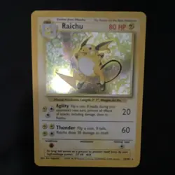Pokemon Raichu Base Set Holo Rare 14/102 80 HP 1999 Wizards Pokemon TCG - Image 1