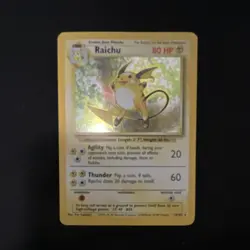 Pokemon Raichu Base Set Holo Rare 14/102 80 HP 1999 Wizards Pokemon TCG - Image 2