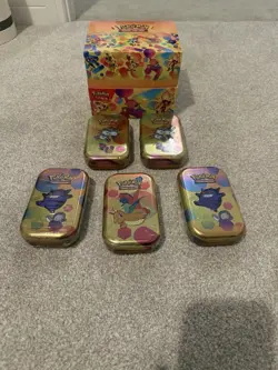 Pokemon TCG 151 Mini Tins x5 Sealed Tins + Display Box - Image 1
