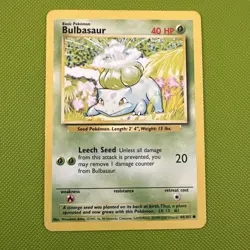 Bulbasaur 44/102 Common Base Set Unlimited Pokemon 1999 - Image 1