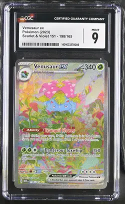 2023 Pokemon Scarlet & Violet 151 Venusaur ex SIR CGC 9 #198/165 - Image 1